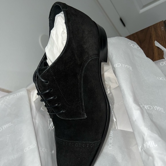 Mens black dress shoe jimmy Choo suede, laces - Picture 9 of 13